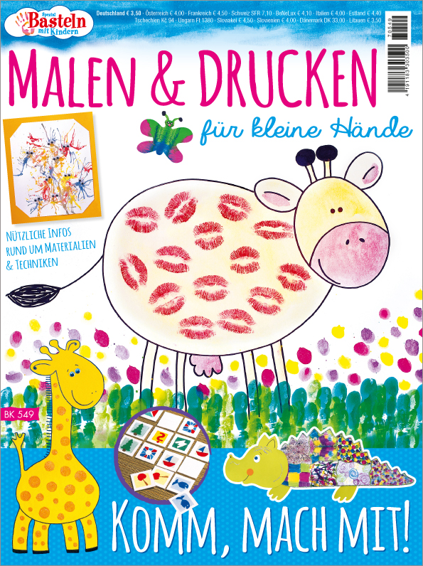 Basteln mit Kindern Spezial BK 549 - Malen und Drucken für kleine Hände - Komm, mach mit! Magazin Produktbild: Basteln mit Kindern Spezial BK549- Malen und Drucken für kleine Hände - Komm, mach mit!