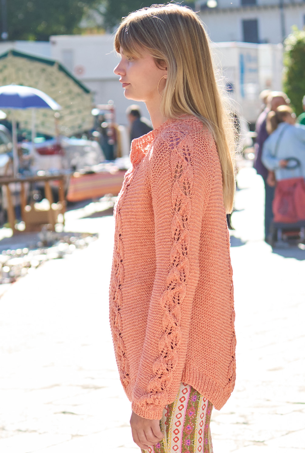 Pulli mit Blattmuster-Streifen