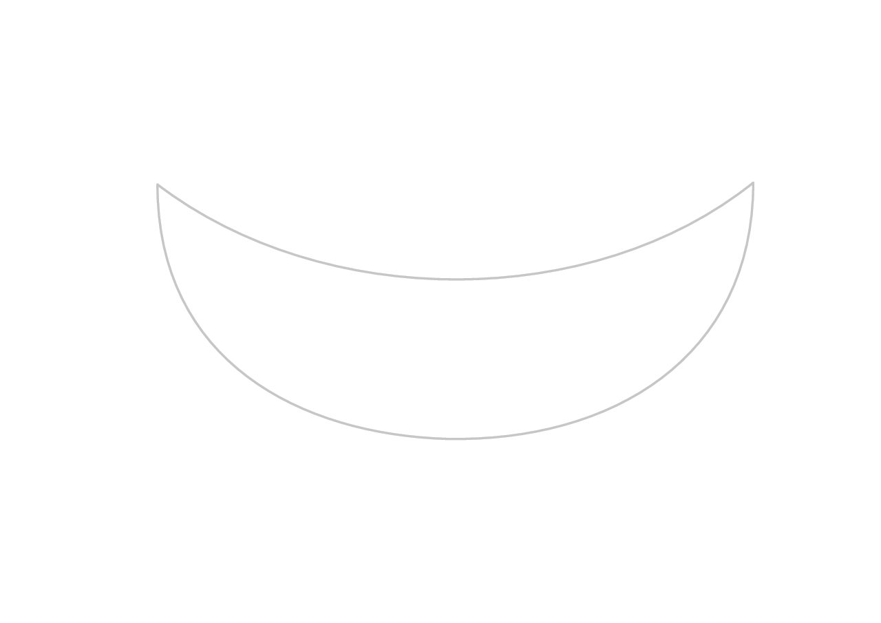 Einfacher, eleganter Halbkreis mit sanften Kurven. Minimalistisch und klar gestaltet.