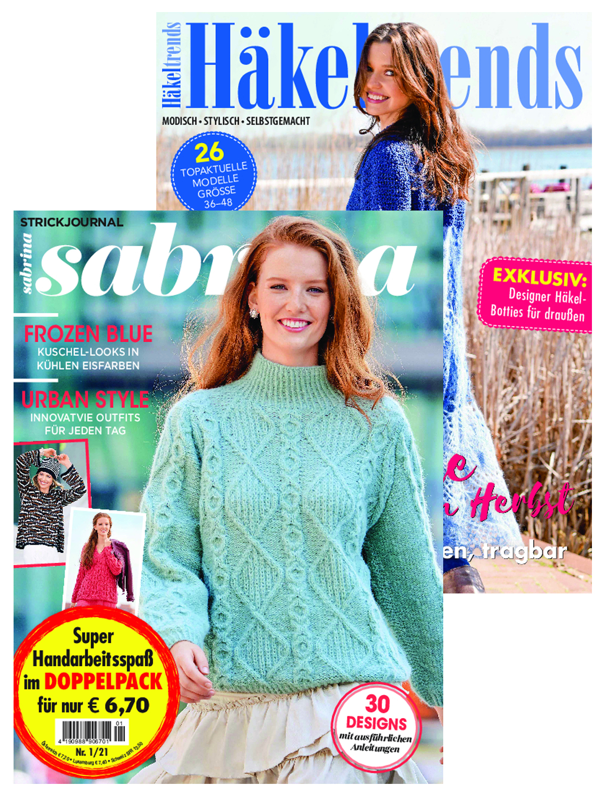 Handarbeit-Bundle: Sabrina Nr. 01/2021 und 110069/19039 "Häkeltrends"