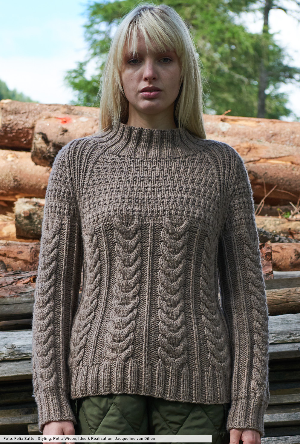 Modellansicht Bild 3: Raglanpulli im Mustermix
