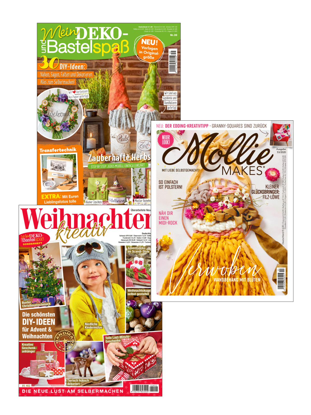 Kreativ-Bundle: Mollie Makes Nr. 53/2020 + Mein Deko- und Bastelspaß Nr. 39 + Mein Deko- und Bastelspaß Sonderheft Weihnachten Kreativ-Bundle: Mollie Makes Nr. 53/2020 + Mein Deko- und Bastelspaß Nr. 39 + Mein Deko- und Bastelspaß Sonderheft Weihnachten