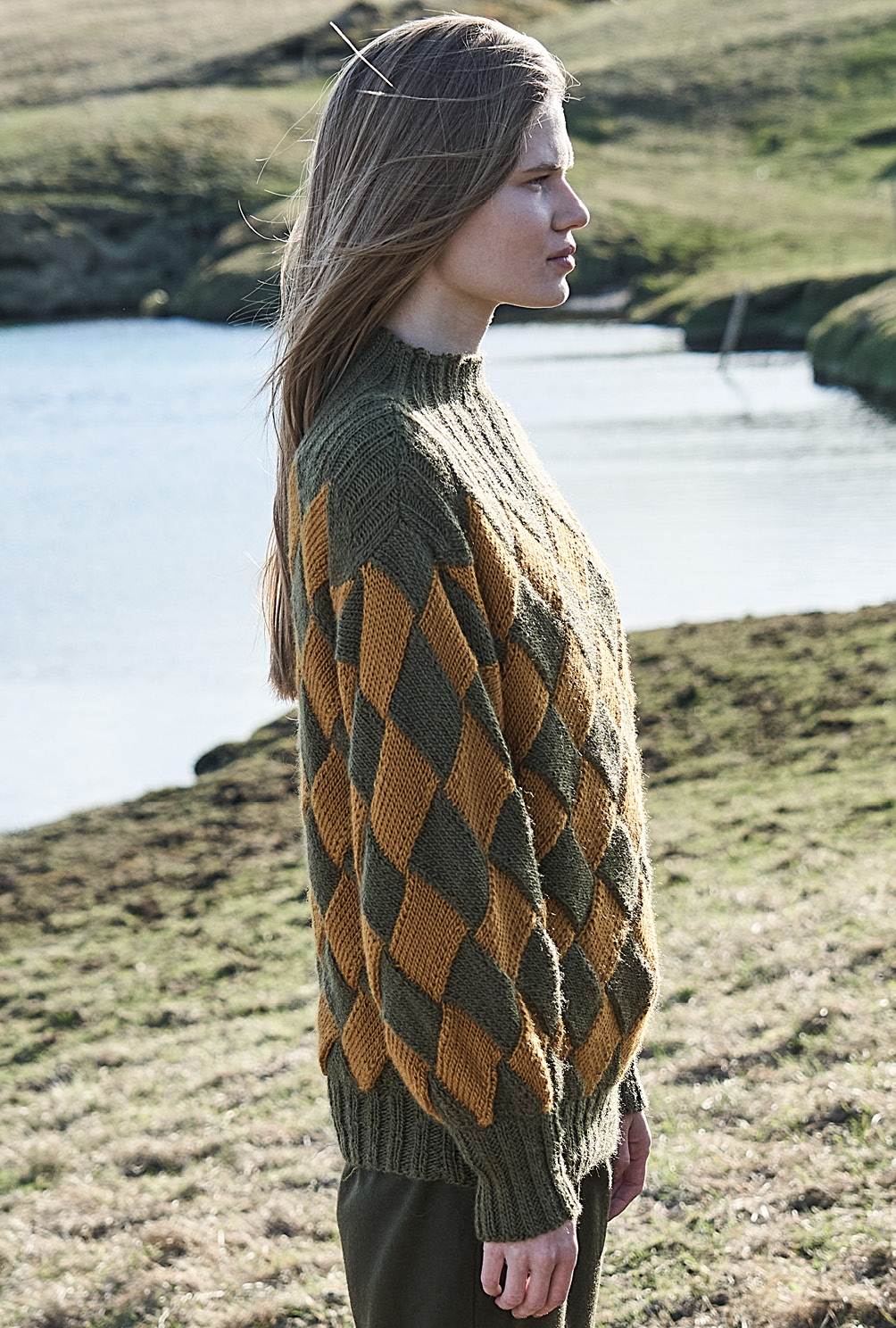 Modellansicht Bild 3:  Pulli in Entrelac-Technik