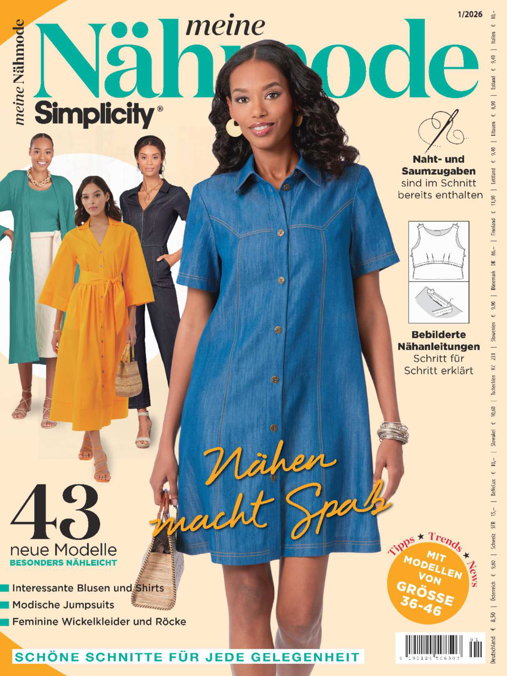 Magazin Produktbild: Meine Nähmode 01/2026 - Schöne Schnitte für jede Gelegenheit
