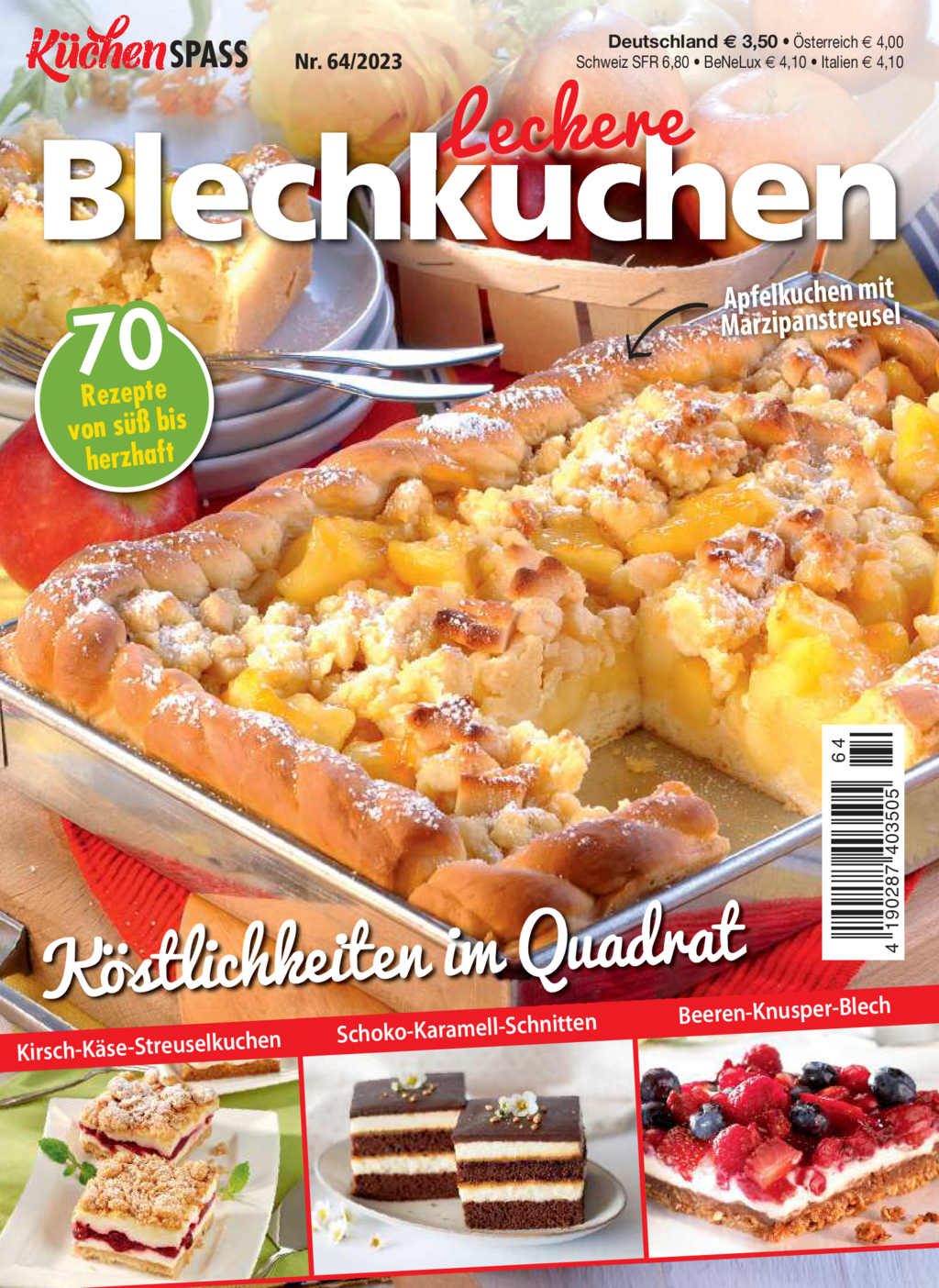 Magazin Produktbild: KüchenSPASS 64/2023 - leckere Blechkuchen
