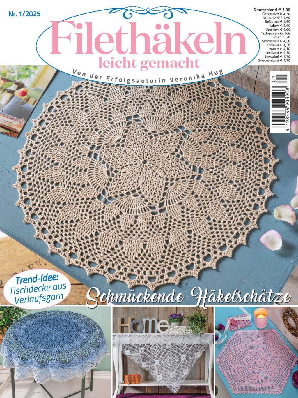 Magazin Produktbild: Filethäkeln leicht gemacht Nr. 1/2025 - Schmückende Häkelschätze