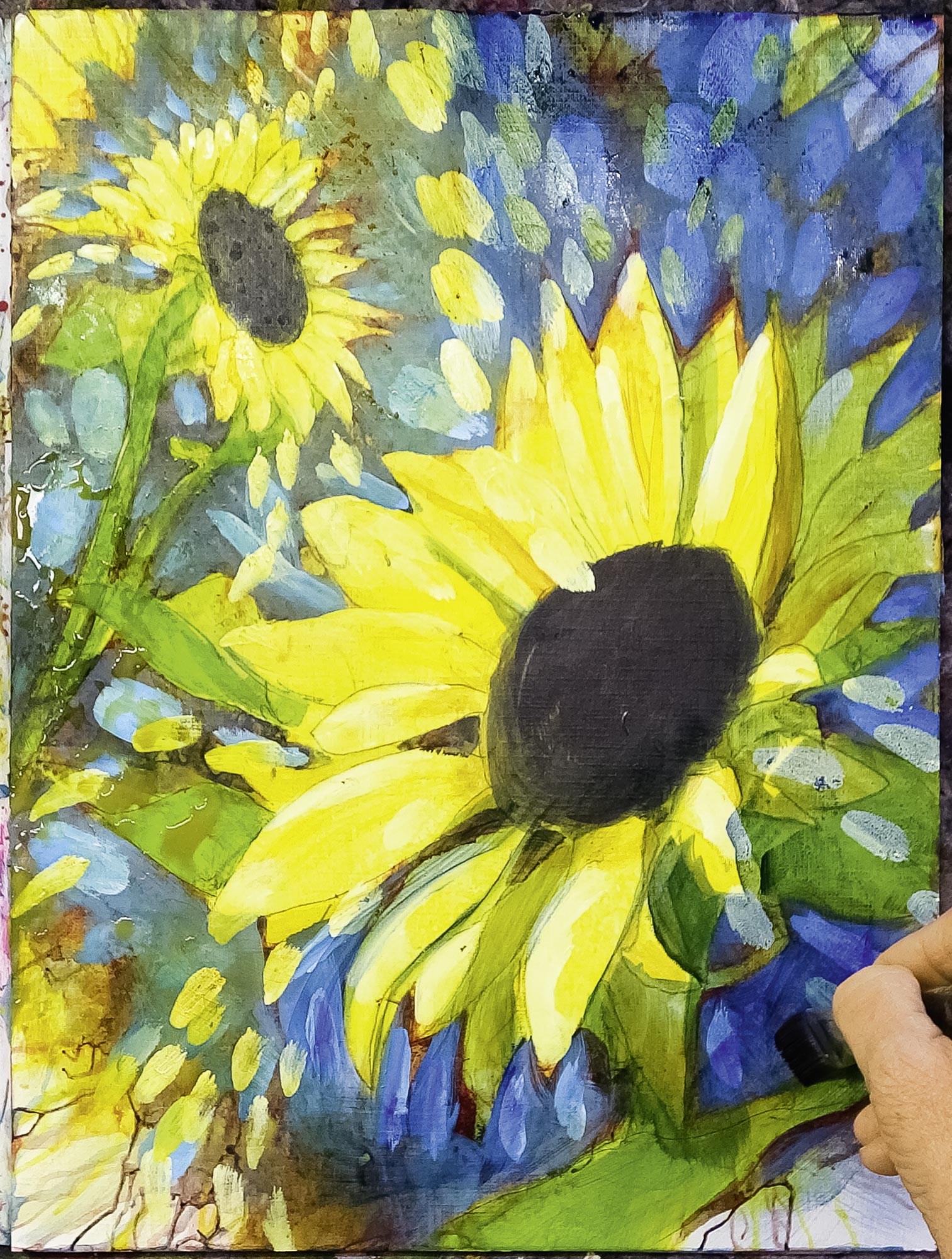Live-Malschule "Sonnenblume" mit Anja Gensert Live-Malschule "Sonnenblume" mit Anja Gensert