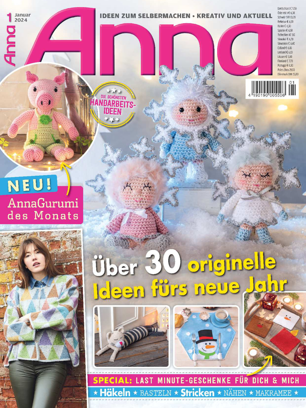 Magazin Produktbild: Anna Nr. 1/2024 - Über 30 originelle Ideen fürs neue Jahr