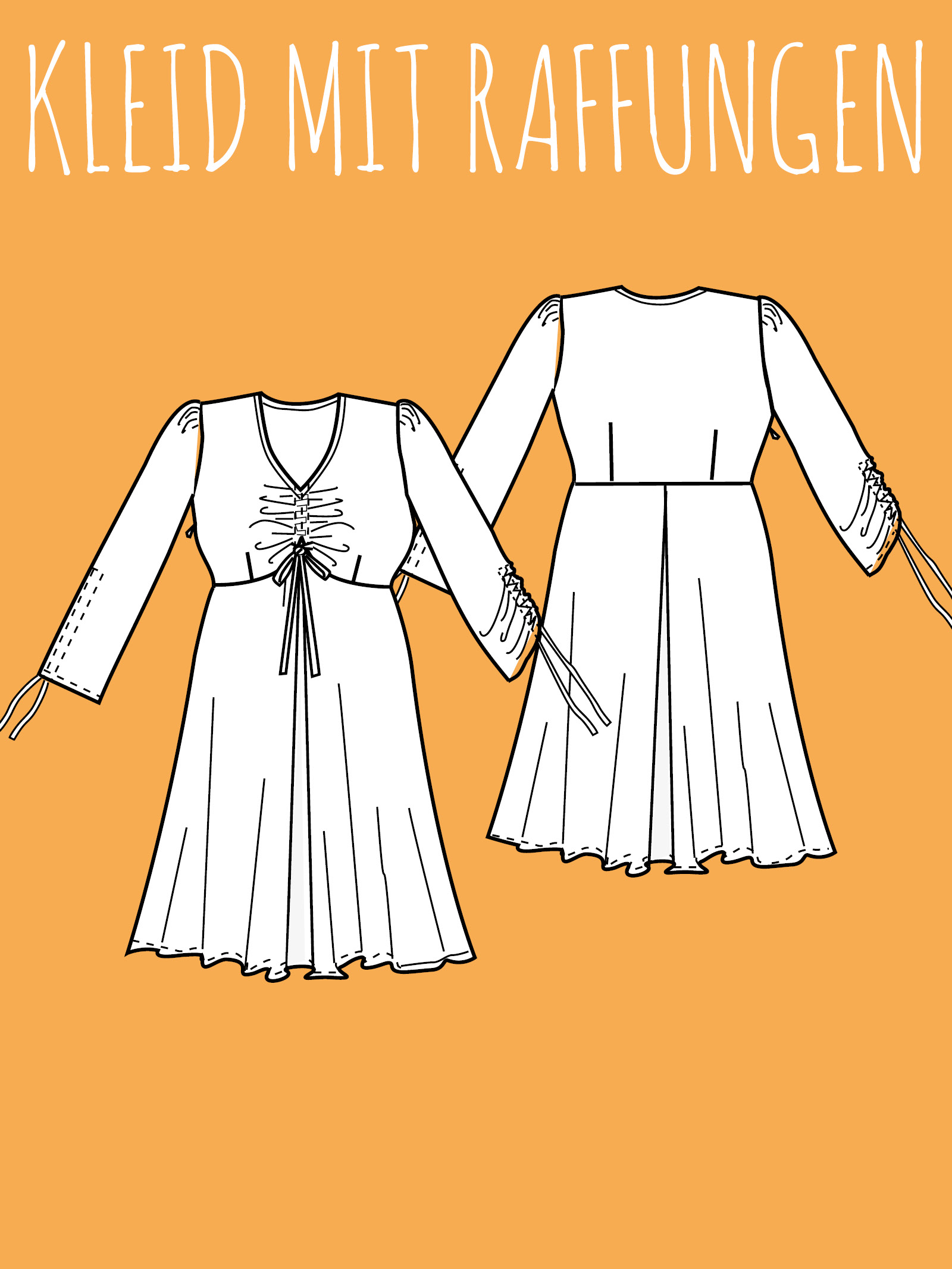 Schnittbogen, gedruckt (A0/A1) - Kleid mit Raffungen (Modell 03)