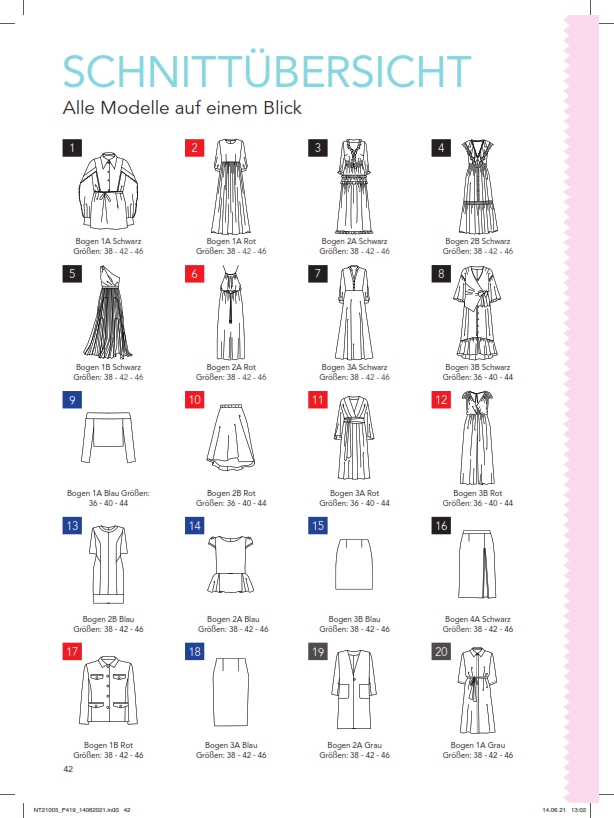 Vielfältige Schnitte, klare Linien, modisch, DIY, handgemachte Designs, perfekt für stilvolle Garderobe.