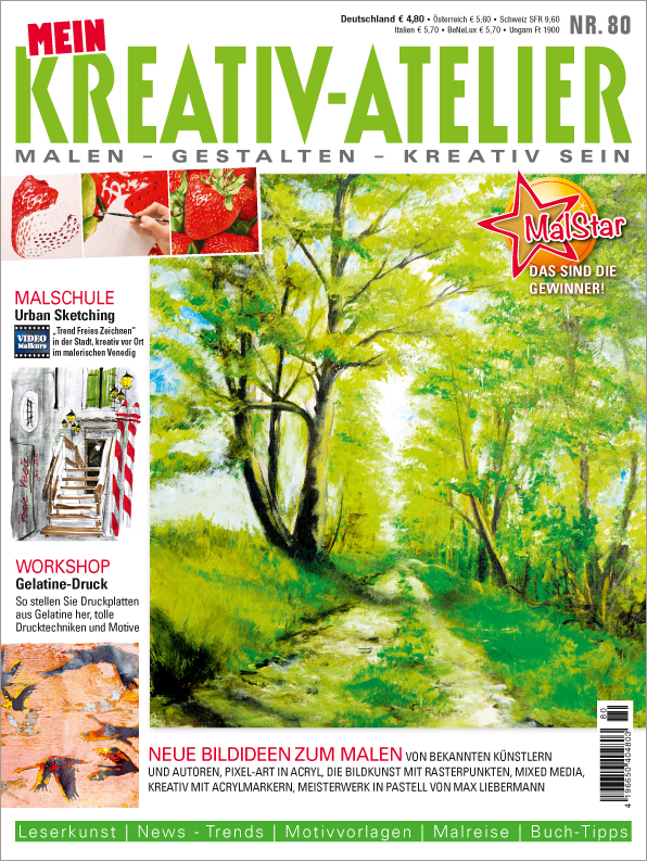 Grüne, lebendige Farben; malerische Akzente; DIY & Handarbeit inspirieren durch moderne Kunstansätze.