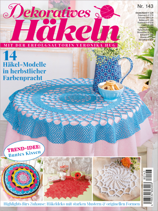 Magazin Produktbild: Dekoratives Häkeln Nr. 143 - 14 Häkel-Modelle in herbstlicher Farbenpracht