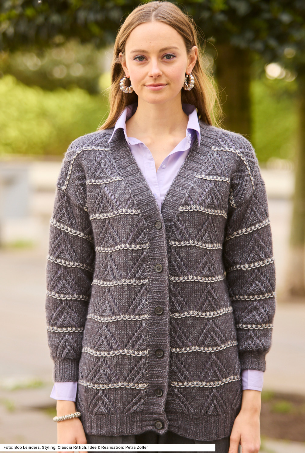 Modellansicht Bild 2: Jacke mit Ajourmuster