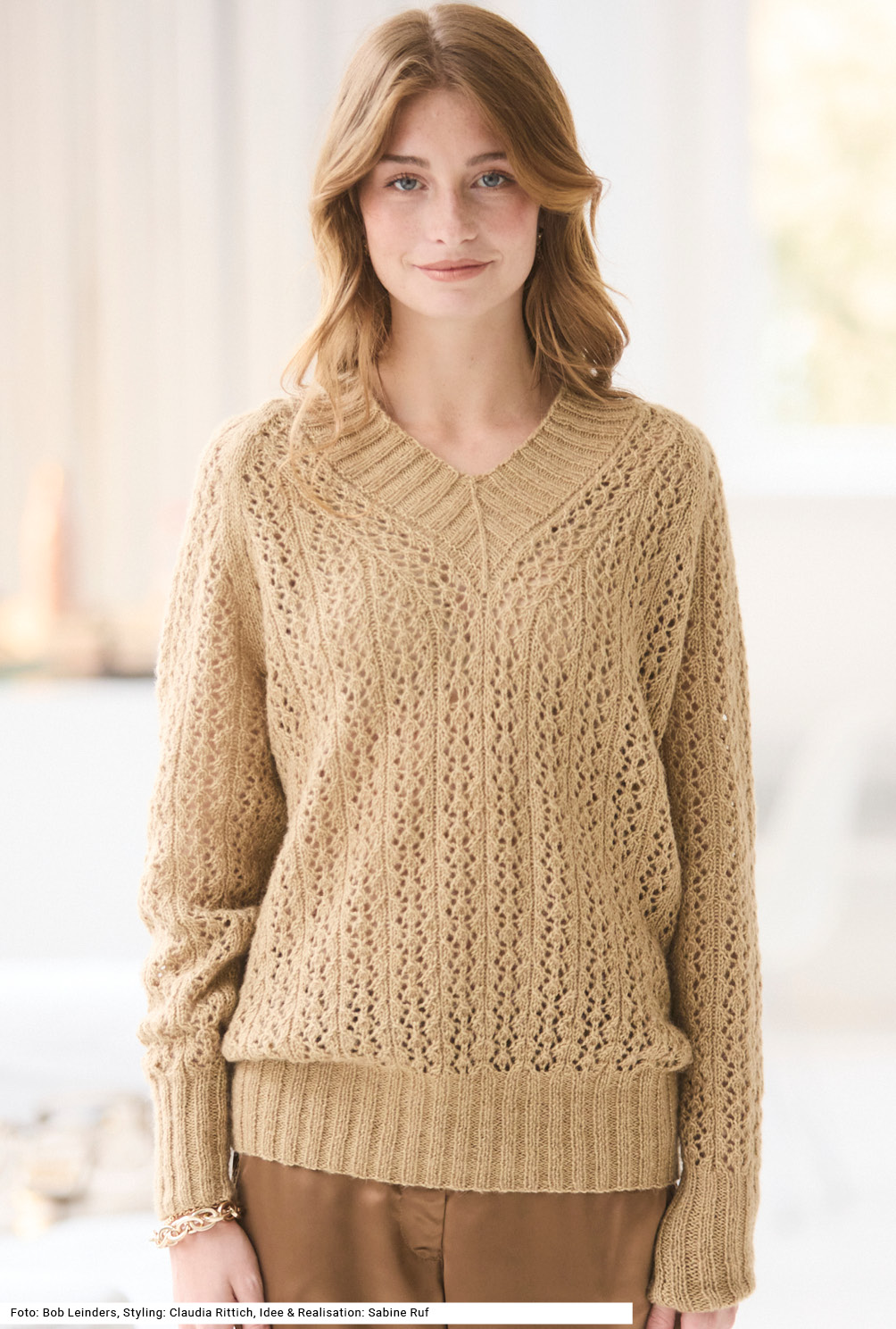 Modellansicht Bild 2: Pulli mit Ajourmuster