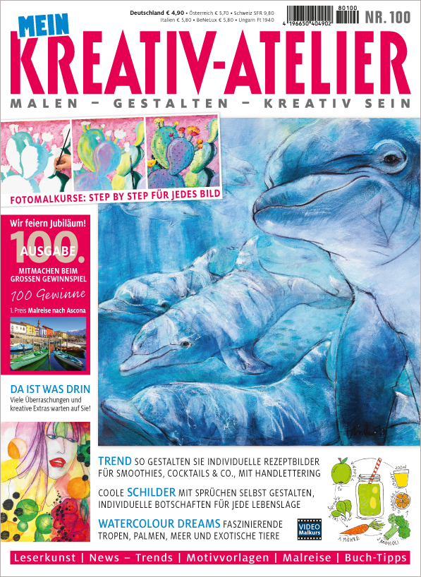 Lebendige Aquarelle in Blau, handgemachte Details, künstlerische Inspiration. DIY-Muster.