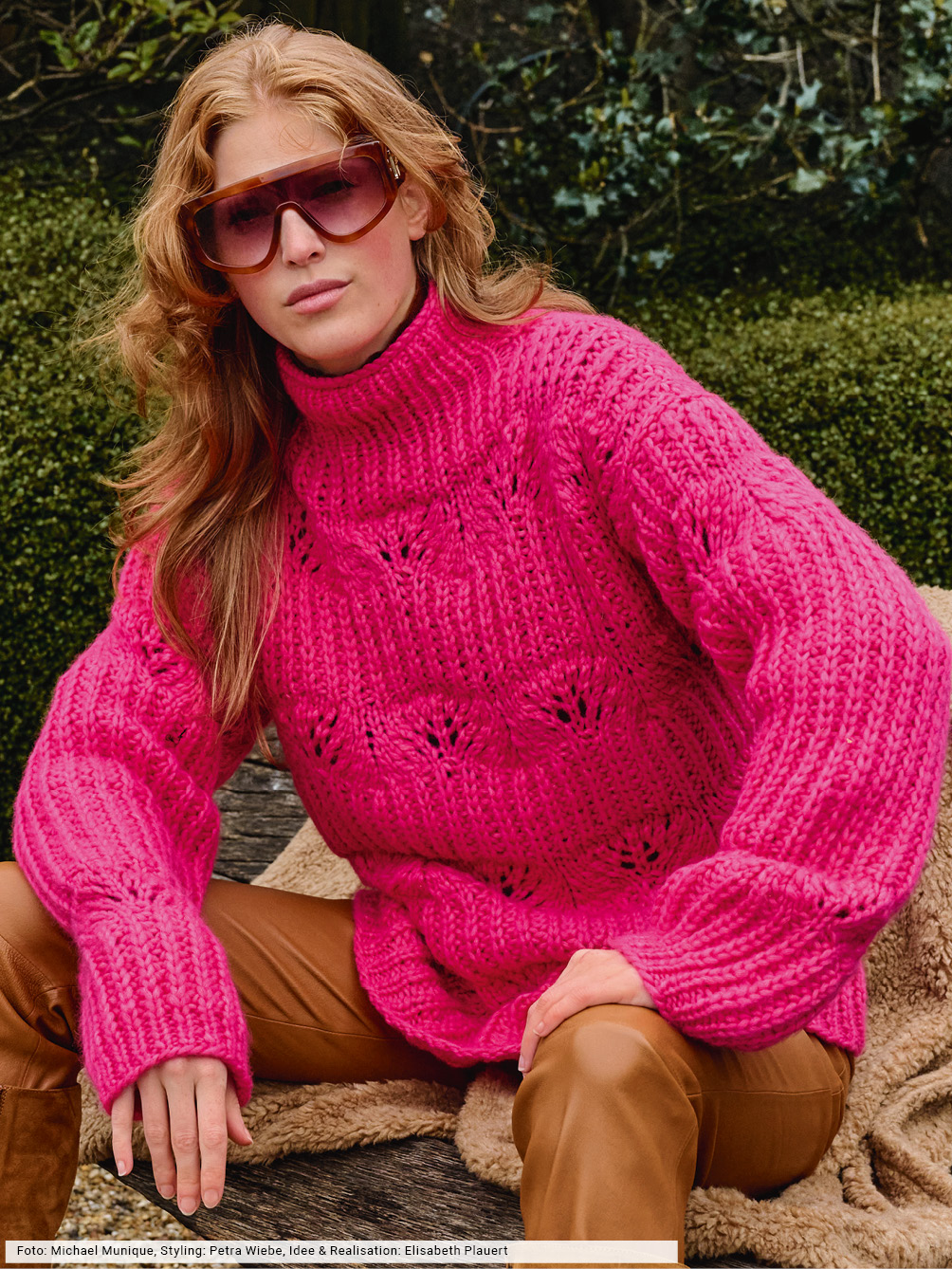 Modellansicht Bild 1: Pulli mit Halbpatentmuster
