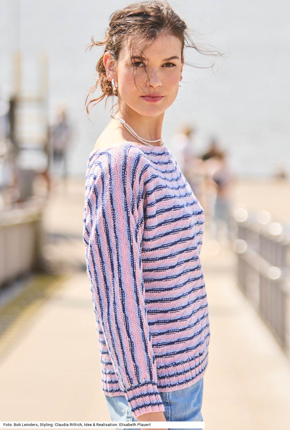 Modellansicht Bild 4: Pulli mit Diagonal- und Querstreifen