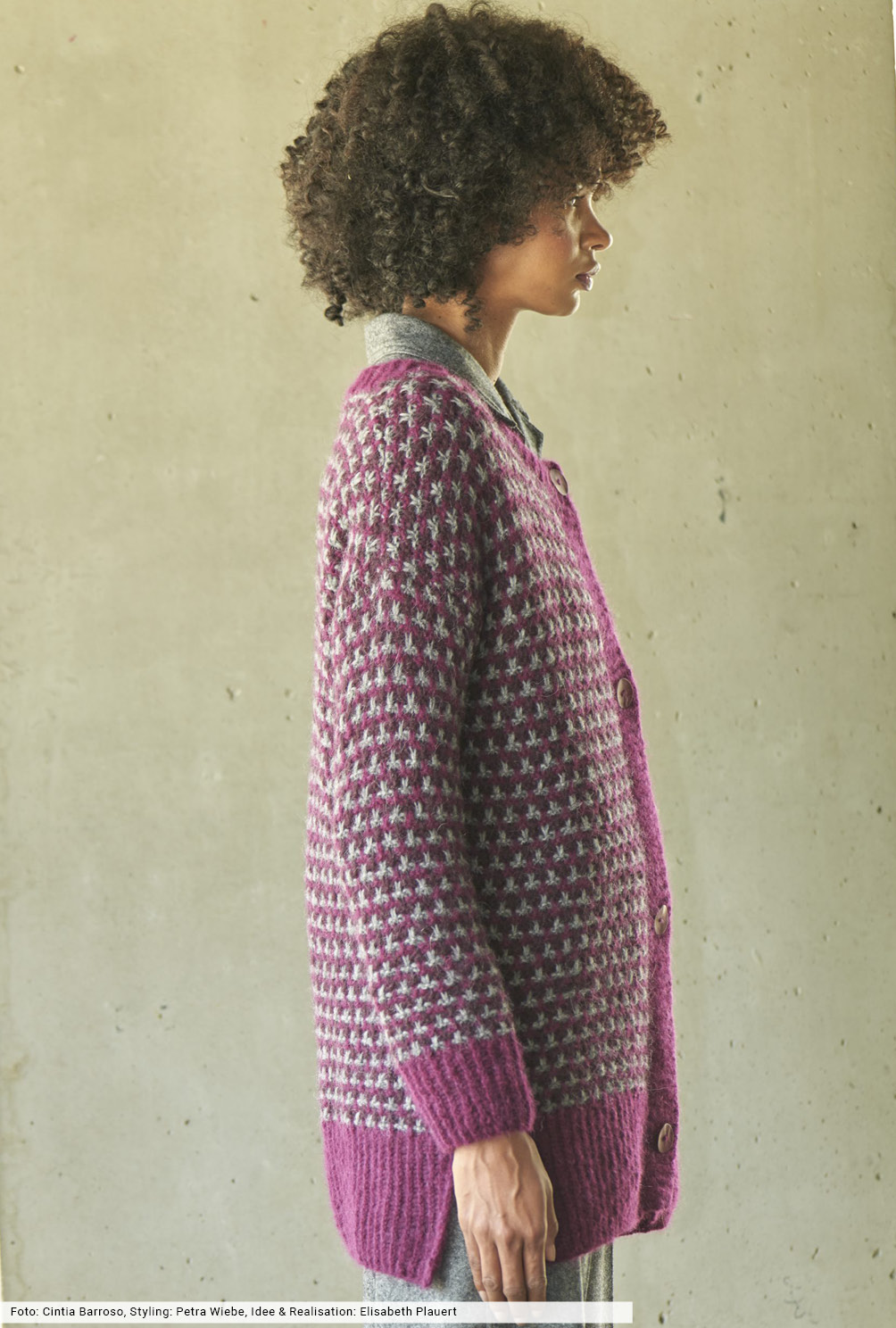 Modellansicht Bild 4: Jacke im Hebemaschen-Muster