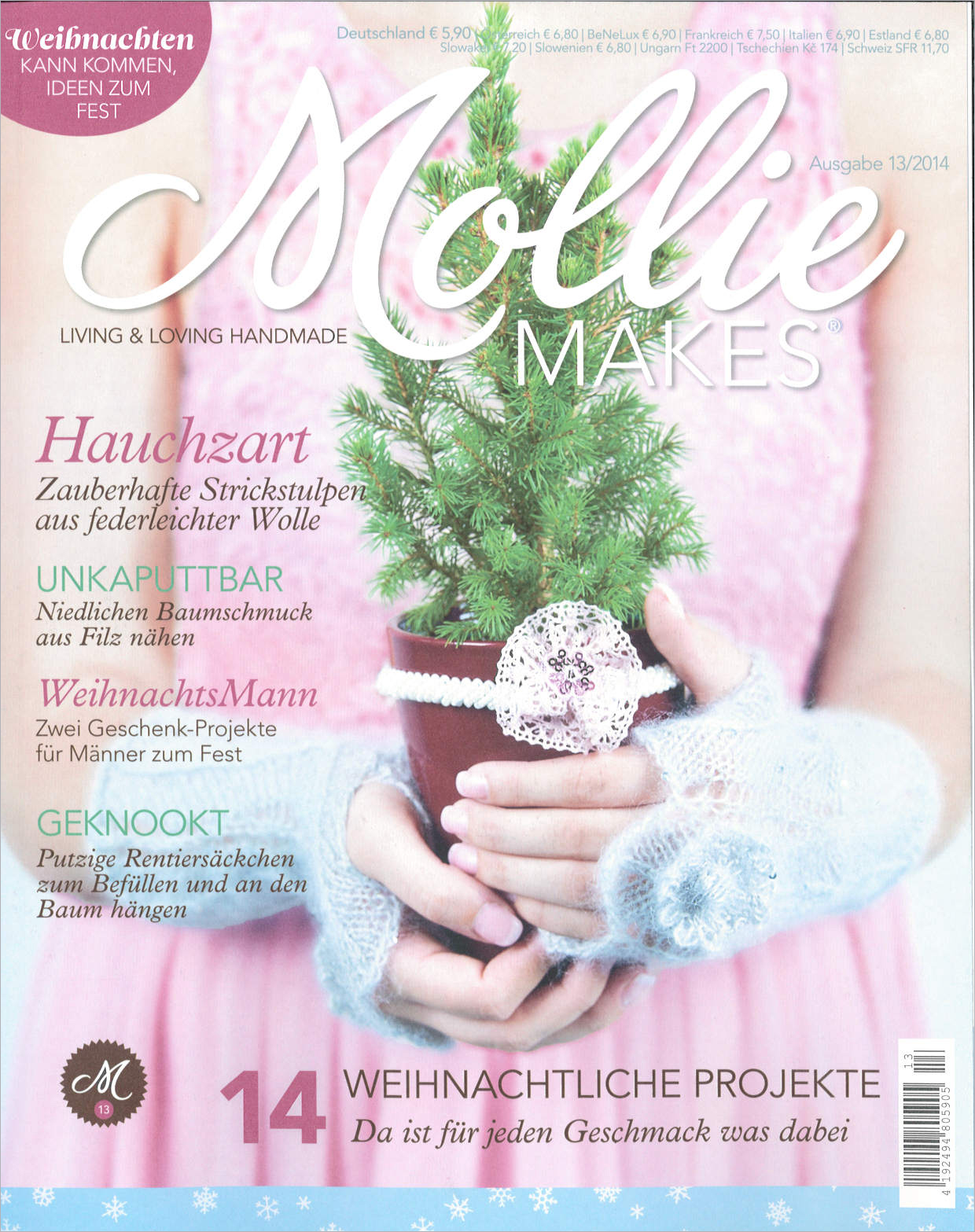 Federleichte, gestrickte Stulpen; pastellrosa Kleid; modisch, zart, handgemacht, kreativ.