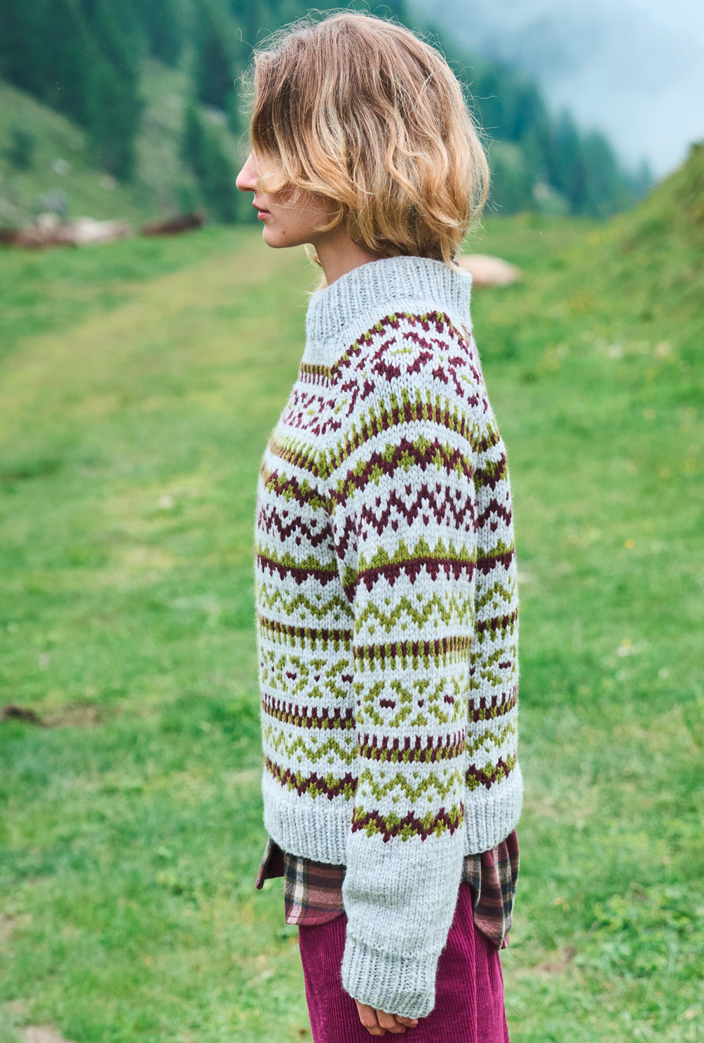 Modellansicht Bild 5: Raglanpulli im Jacquardmuster