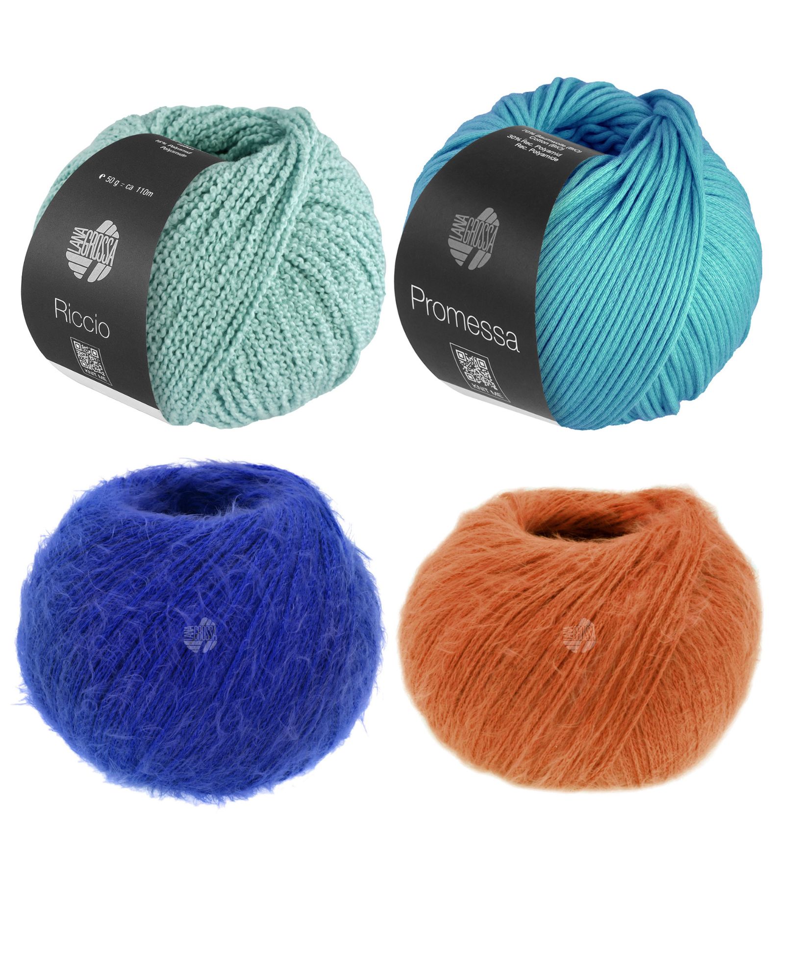 Garn Collage SAB25008M031-SET aqua-tuerkisblau-koenigsblau-zimt