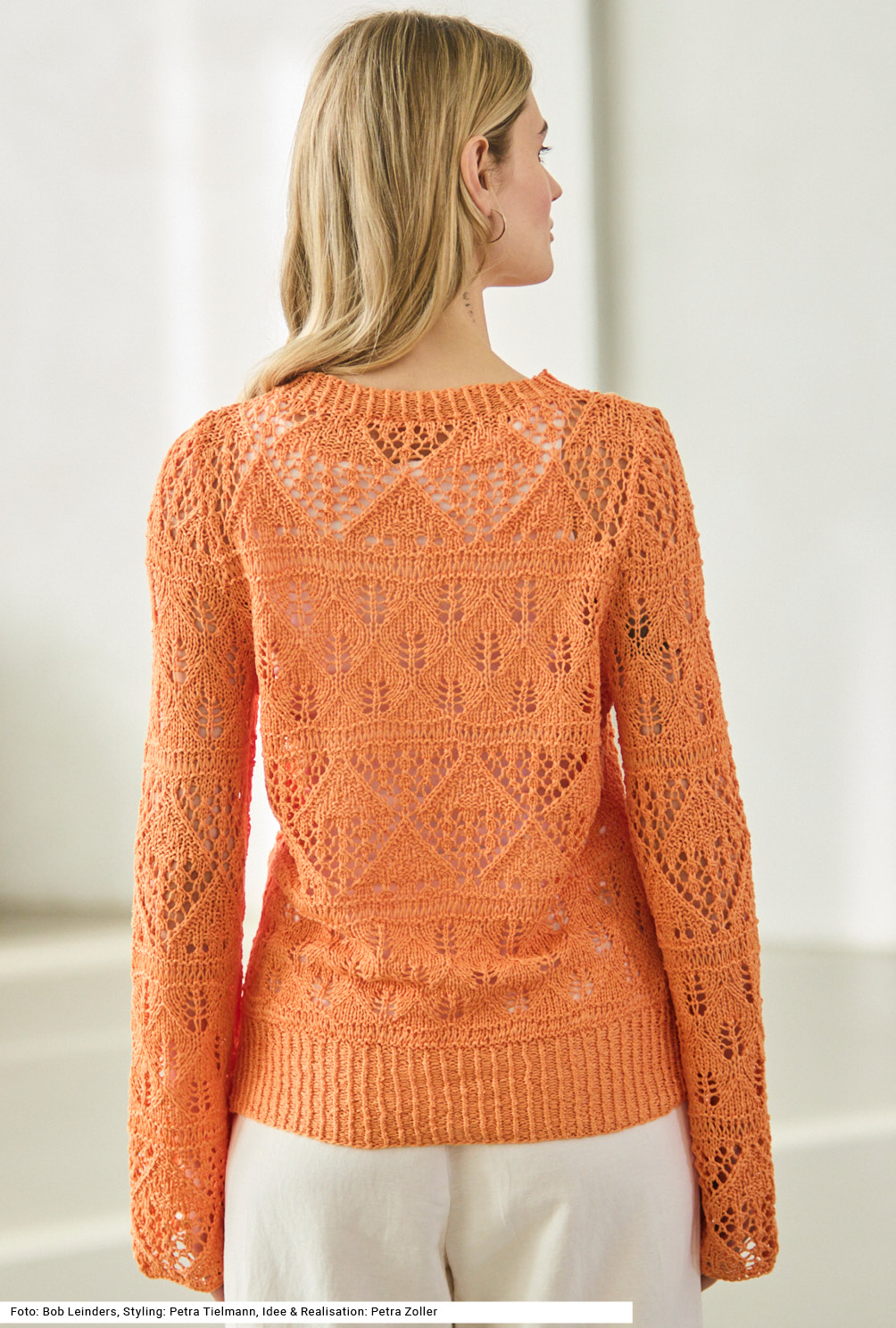 Modellansicht Bild 5: Ajourpullover mit ausgestellten Ärmeln