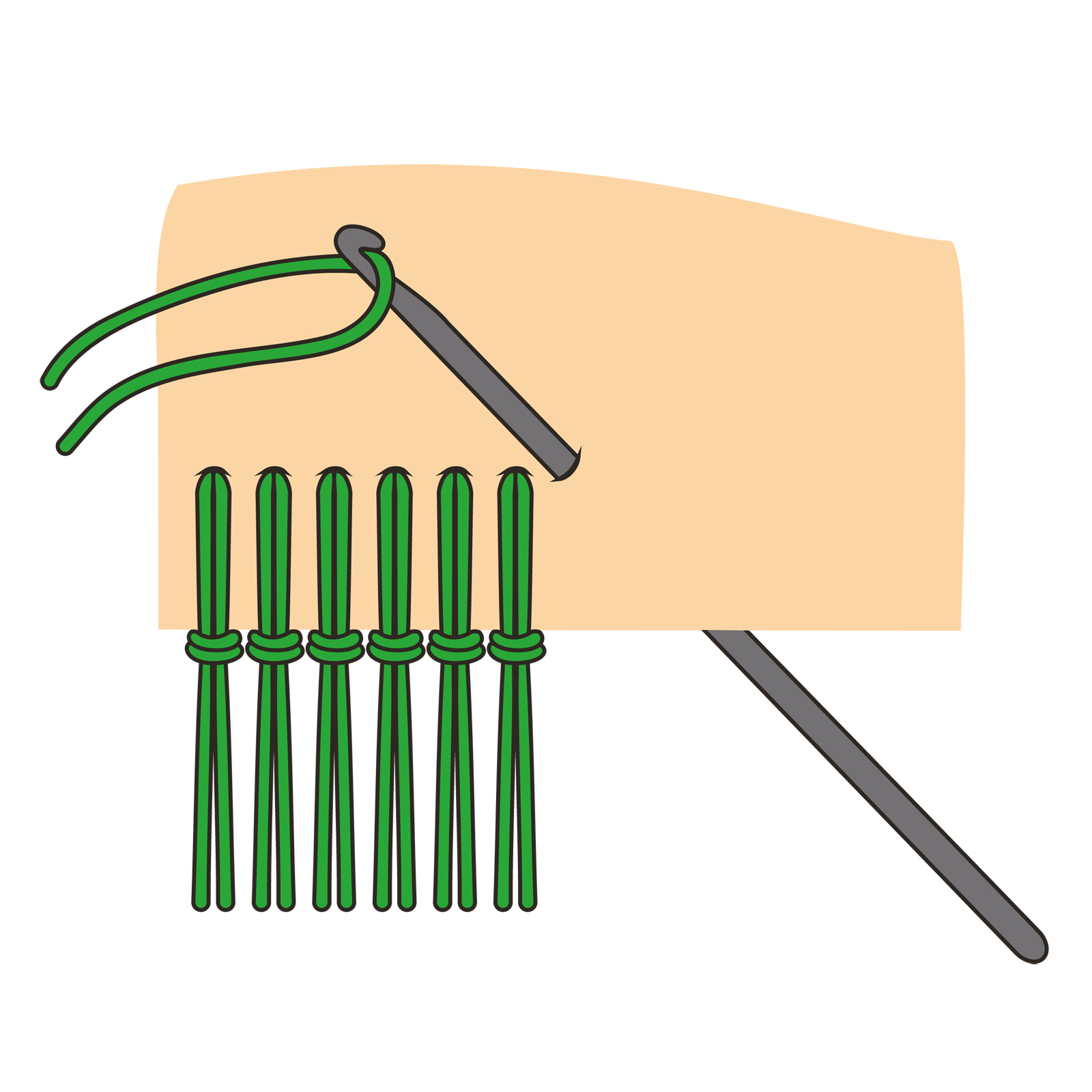 Handgemachtes Häkeln: grüne Fäden, gleichmäßige Muster, kreative Handarbeit, modisch und einzigartig.