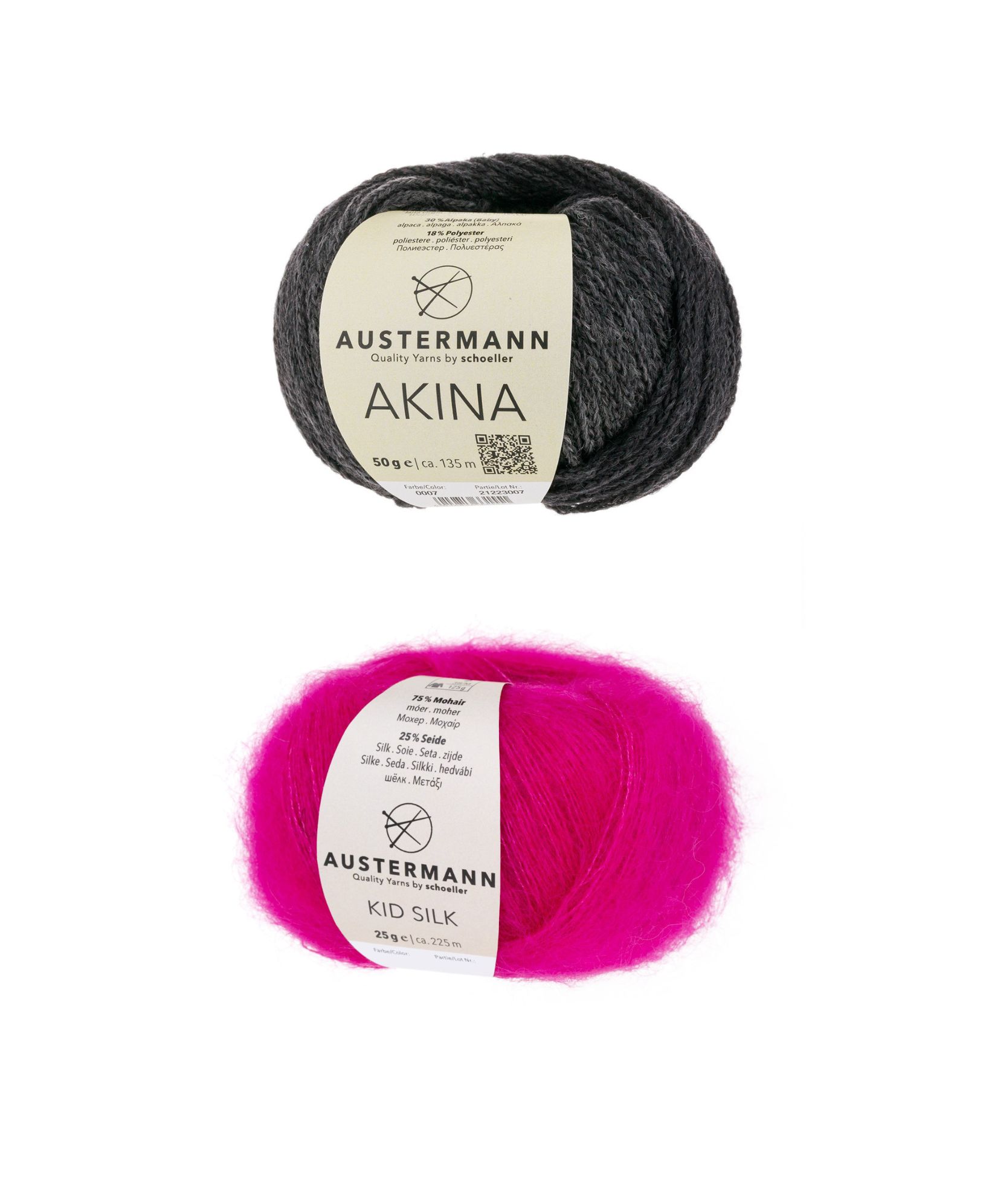 Garn Collage SAB25012M027M028M029-SET anthrazit-cyclam
