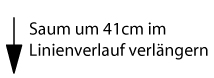 Saumverlängerung um 41 cm, elegante Linienführung. Perfekt für DIY-Projekte und handgemachte Modeentwürfe.