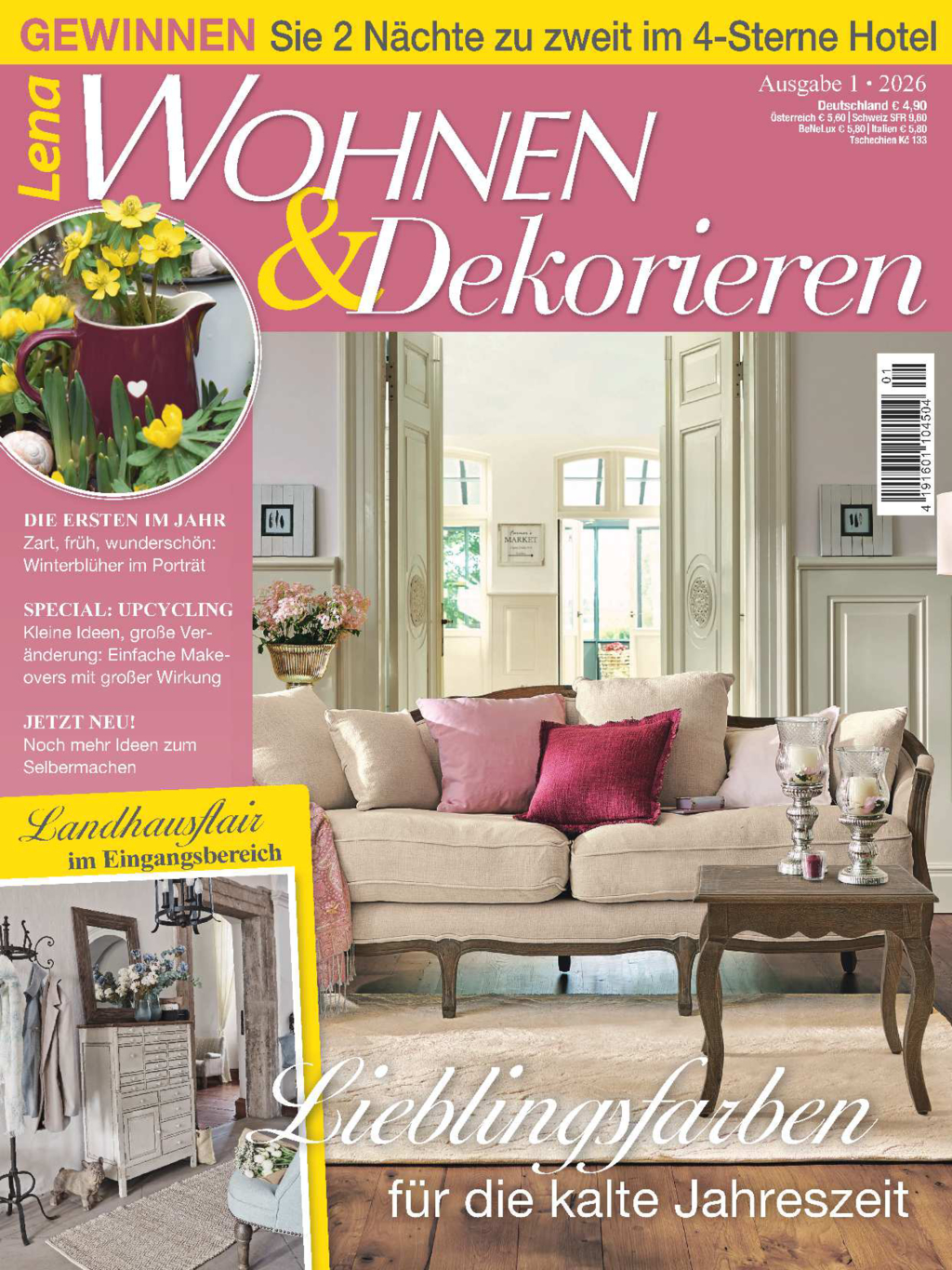 Magazin Produktbild: Lena Wohnen & Dekorieren Nr. 1/2026 - Lieblingsfarben für die kalte Jahreszeit