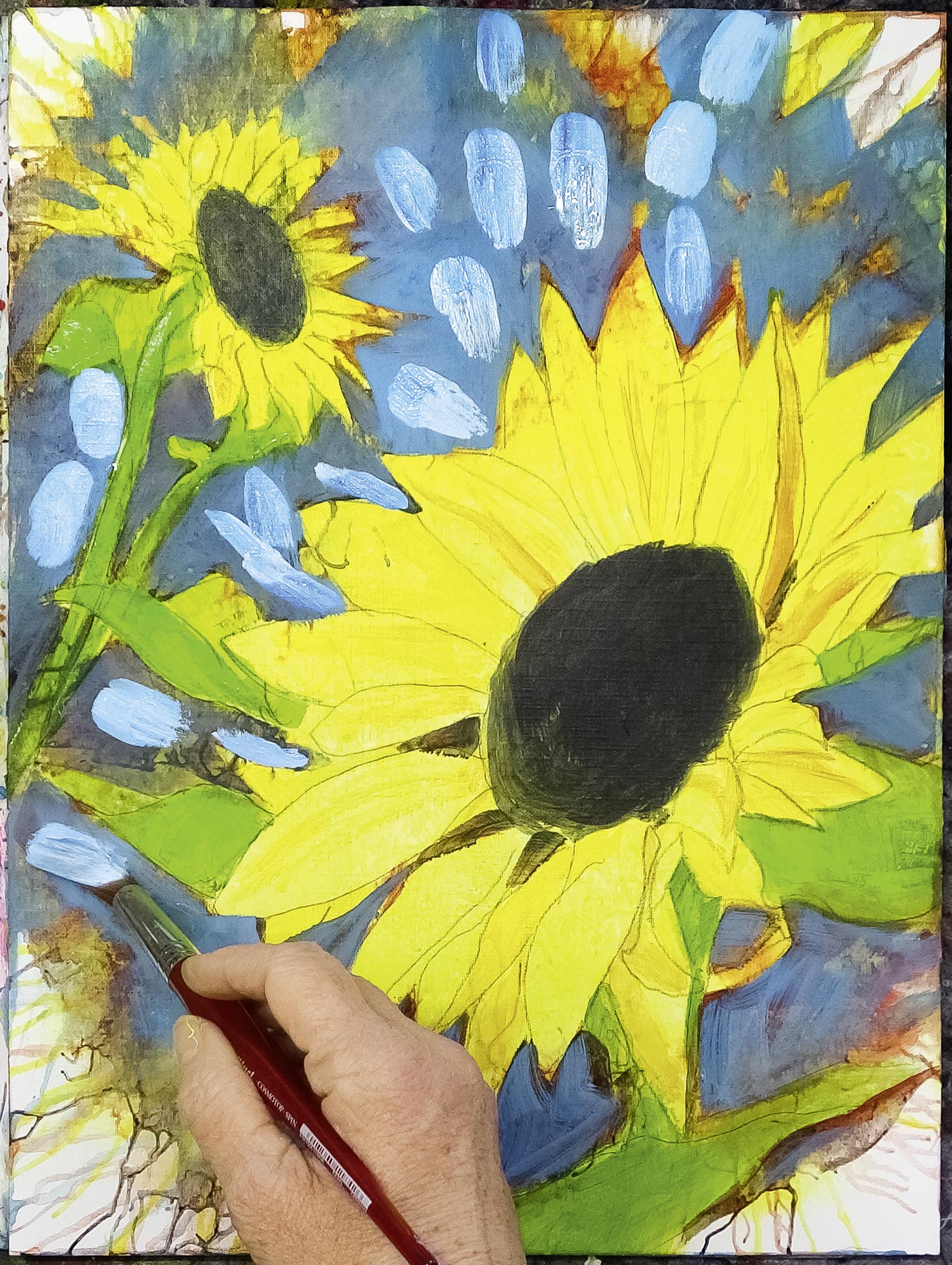 Live-Malschule "Sonnenblume" mit Anja Gensert Live-Malschule "Sonnenblume" mit Anja Gensert