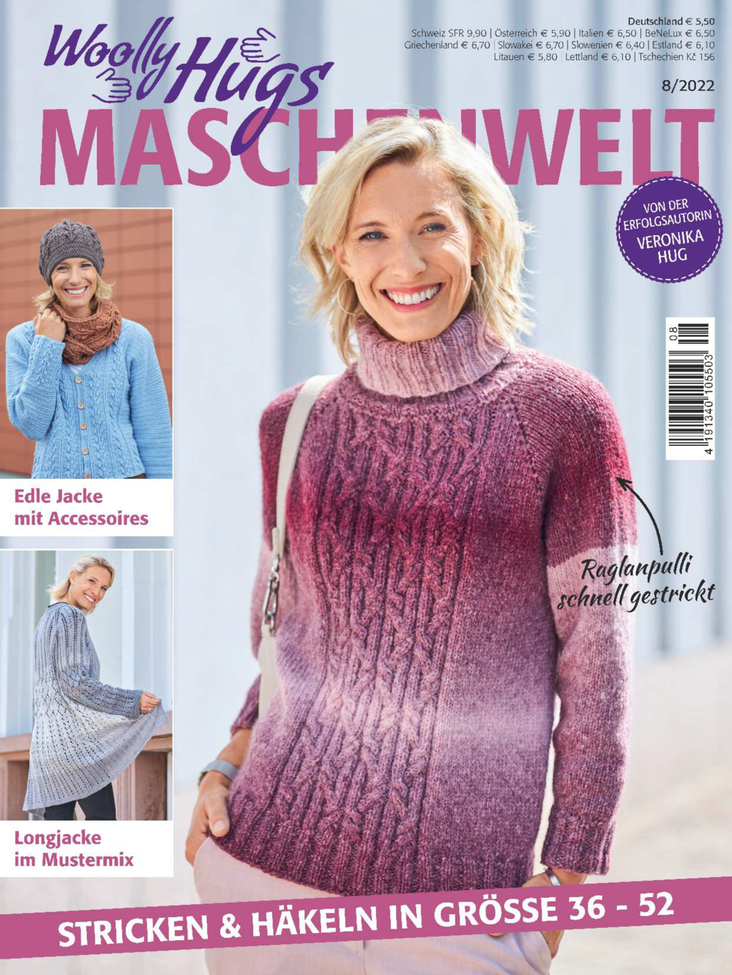 Magazin Produktbild: Woolly Hugs Maschenwelt Nr. 8/2022 - Stricken & Häkeln in Größe 36 - 52