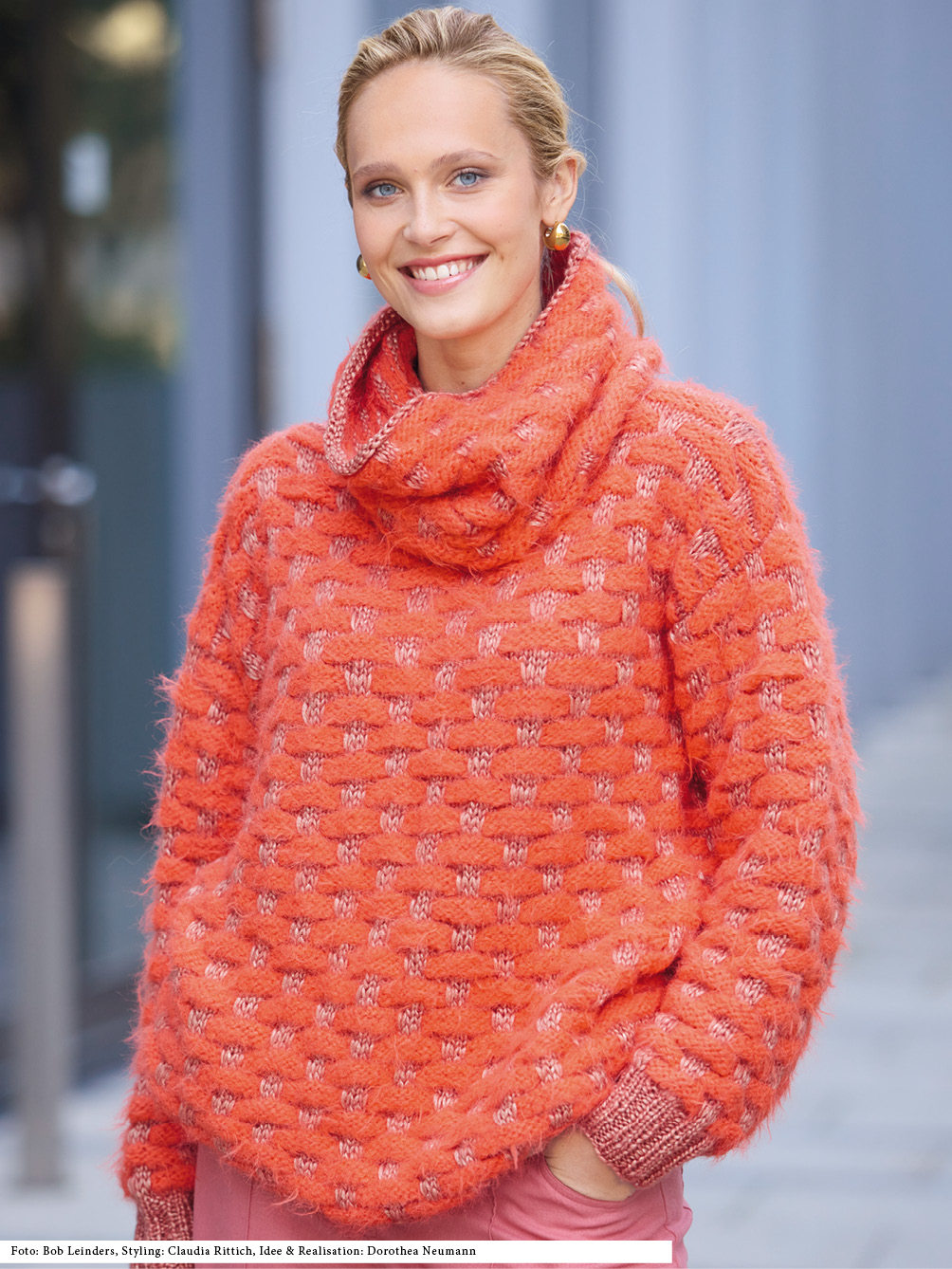 Modellansicht Bild 1: Pulli und Loop mit Hebemaschenmuster
