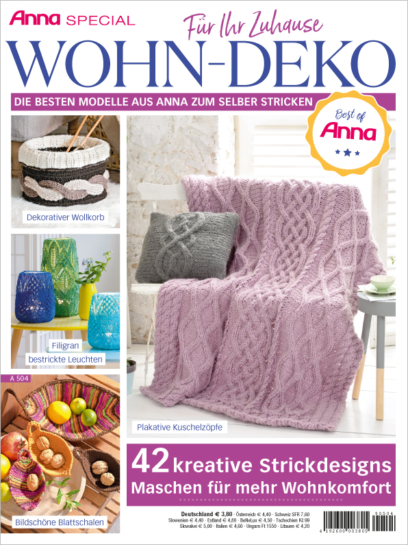 Magazin Produktbild: Anna Special A504- Wohn-Deko - Die besten Modelle aus Anna zum selbst Stricken!