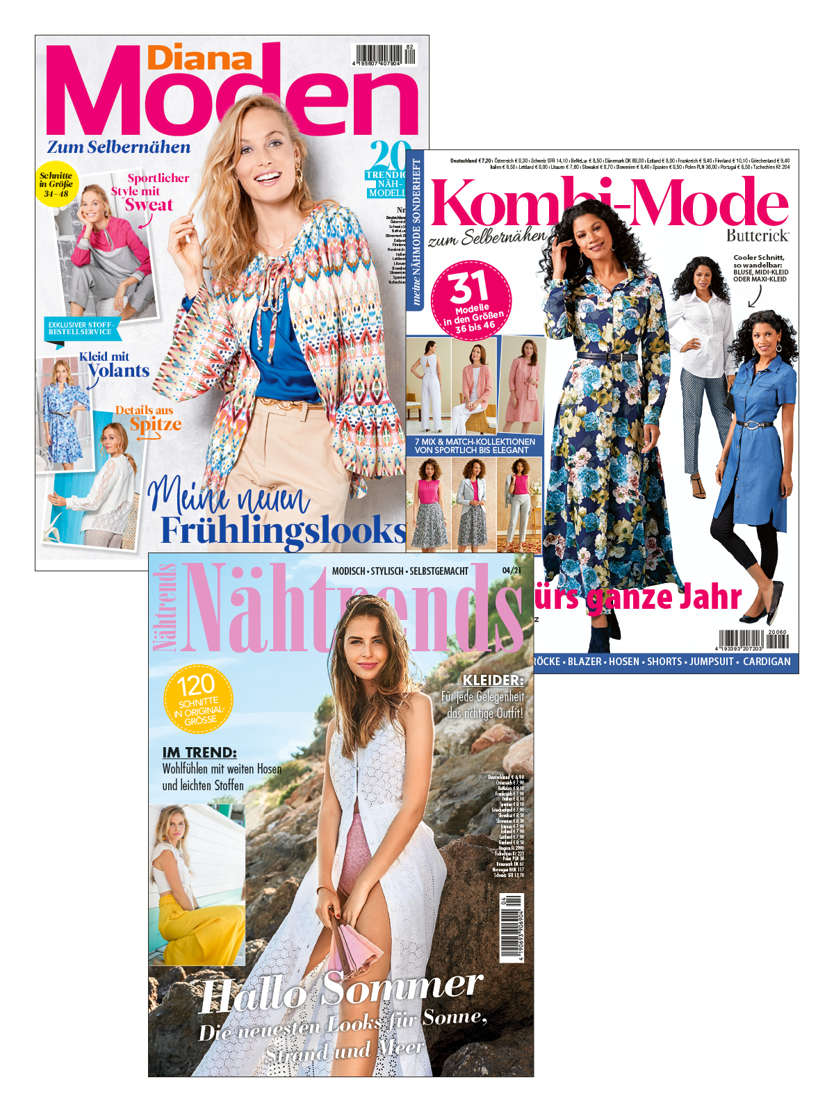 Näh Bundle NBu26/22: Diana Moden 22 082 + Nähtrends 21 004 + MN 060