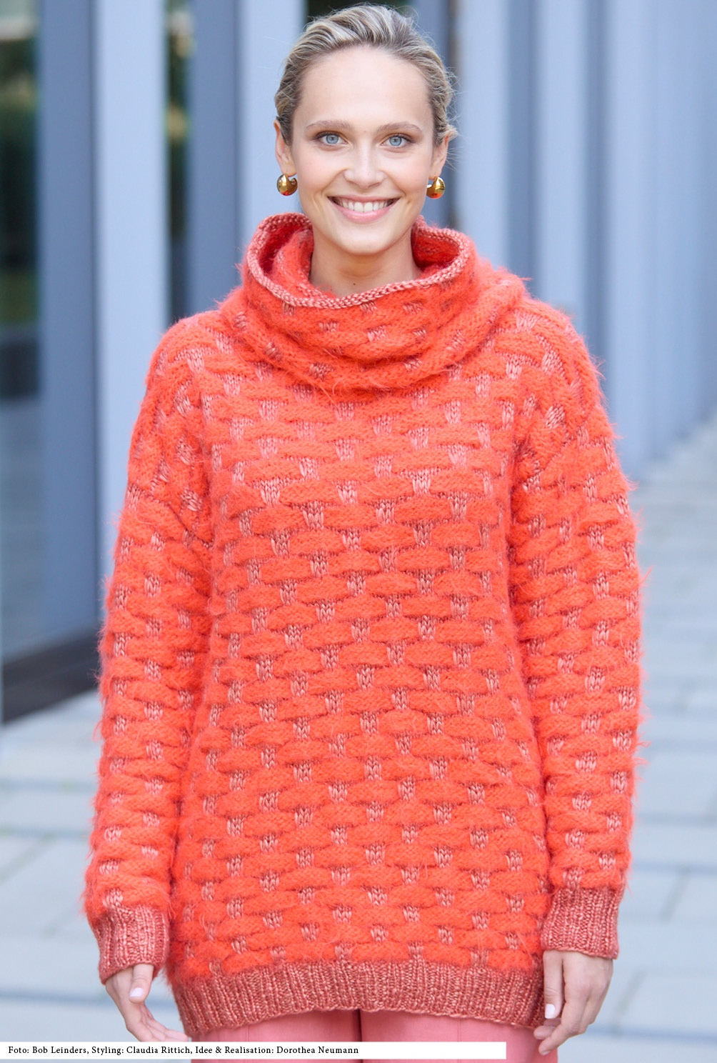 Modellansicht Bild 2: Pulli und Loop mit Hebemaschenmuster
