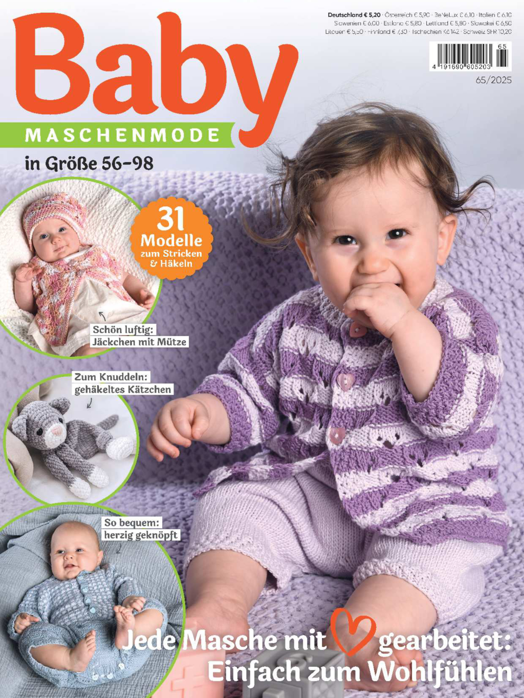 Magazin Produktbild: Baby Maschenmode 65/2025 - Jede Masche mit Herz gearbeitet - einfach zum Wohlfühlen