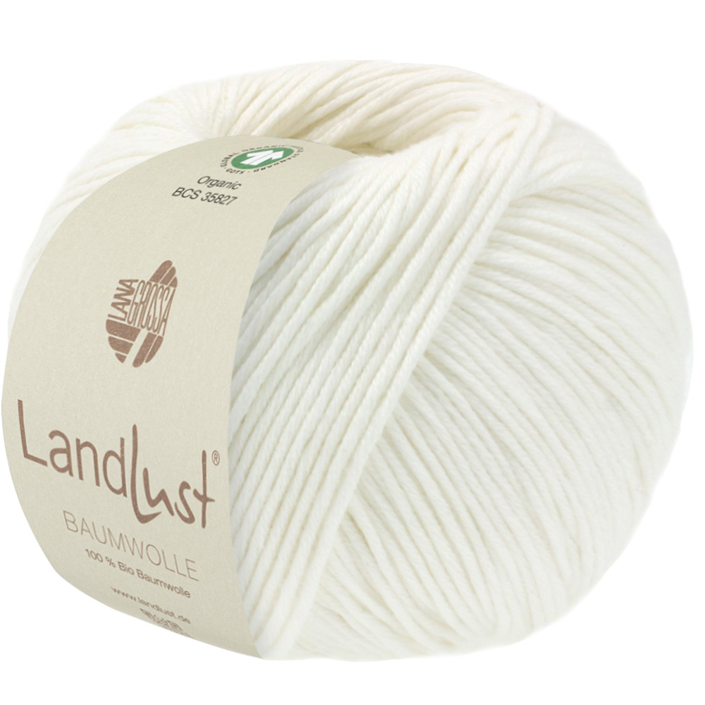 Garnbild Lana Grossa Landlust Baumwolle Weiß Nr. 4