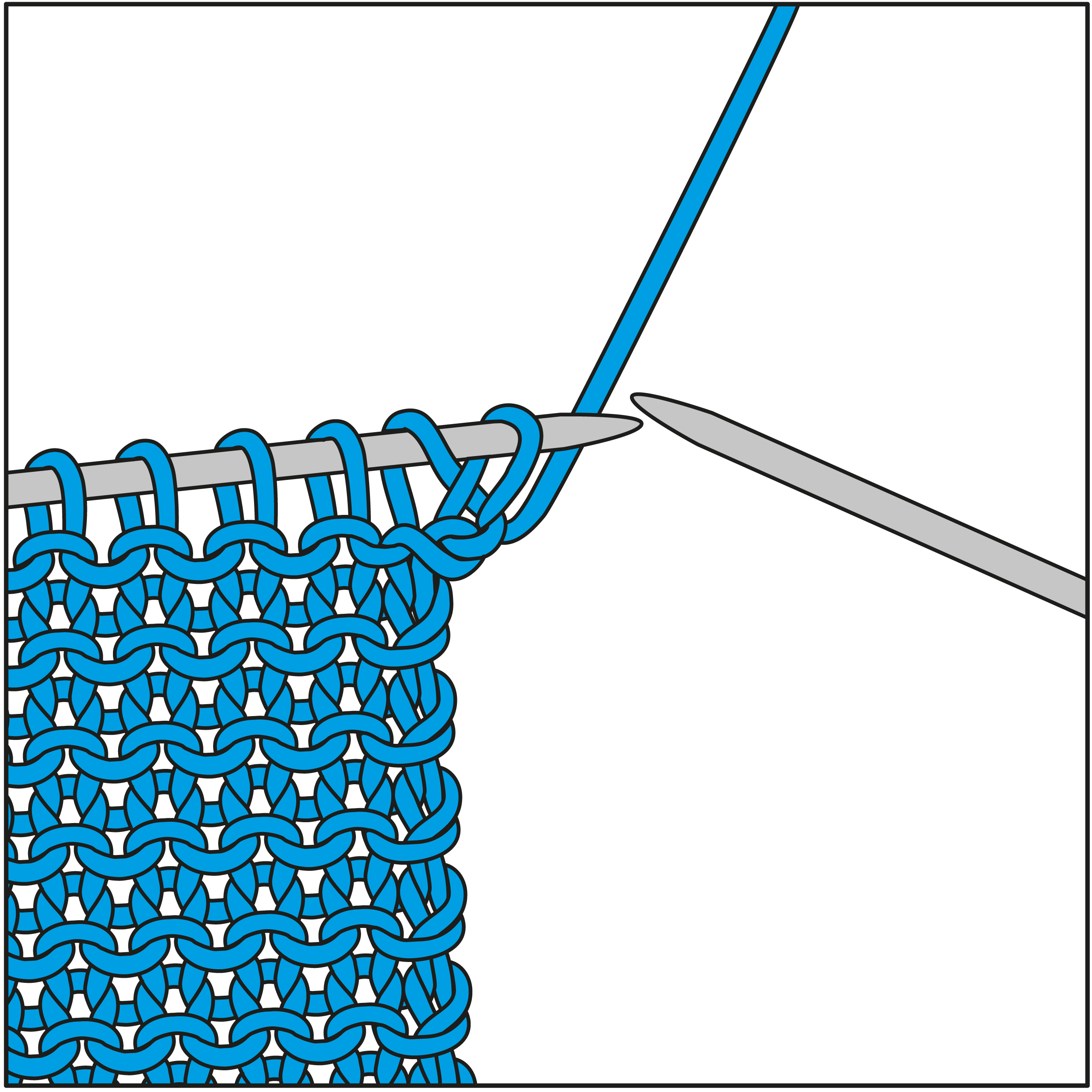 Blaues, handgemachtes Strickmuster, detailreich, stilvoll. DIY-Inspiration für modische Handarbeit.