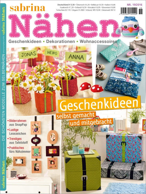 Sabrina Nähen Nr. 19/2019 - Geschenkideen selbst gemacht und mitgebracht Magazin Produktbild: Sabrina Nähen - Geschenkideen selbst gemacht und mitgebracht