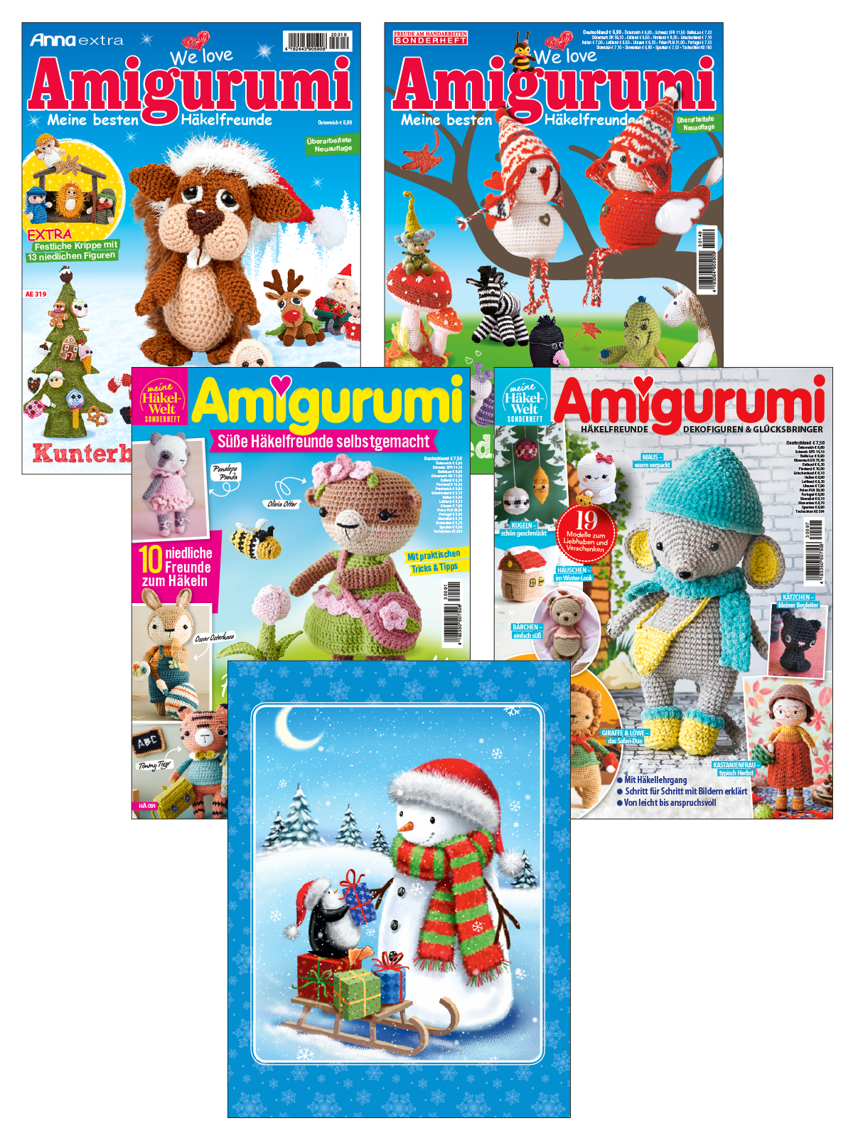 Amigurumi Bundle + Extra Geschenketüte Motiv Schneemann Amigurumi Bundle + Extra Geschenketüte Motiv Schneemann