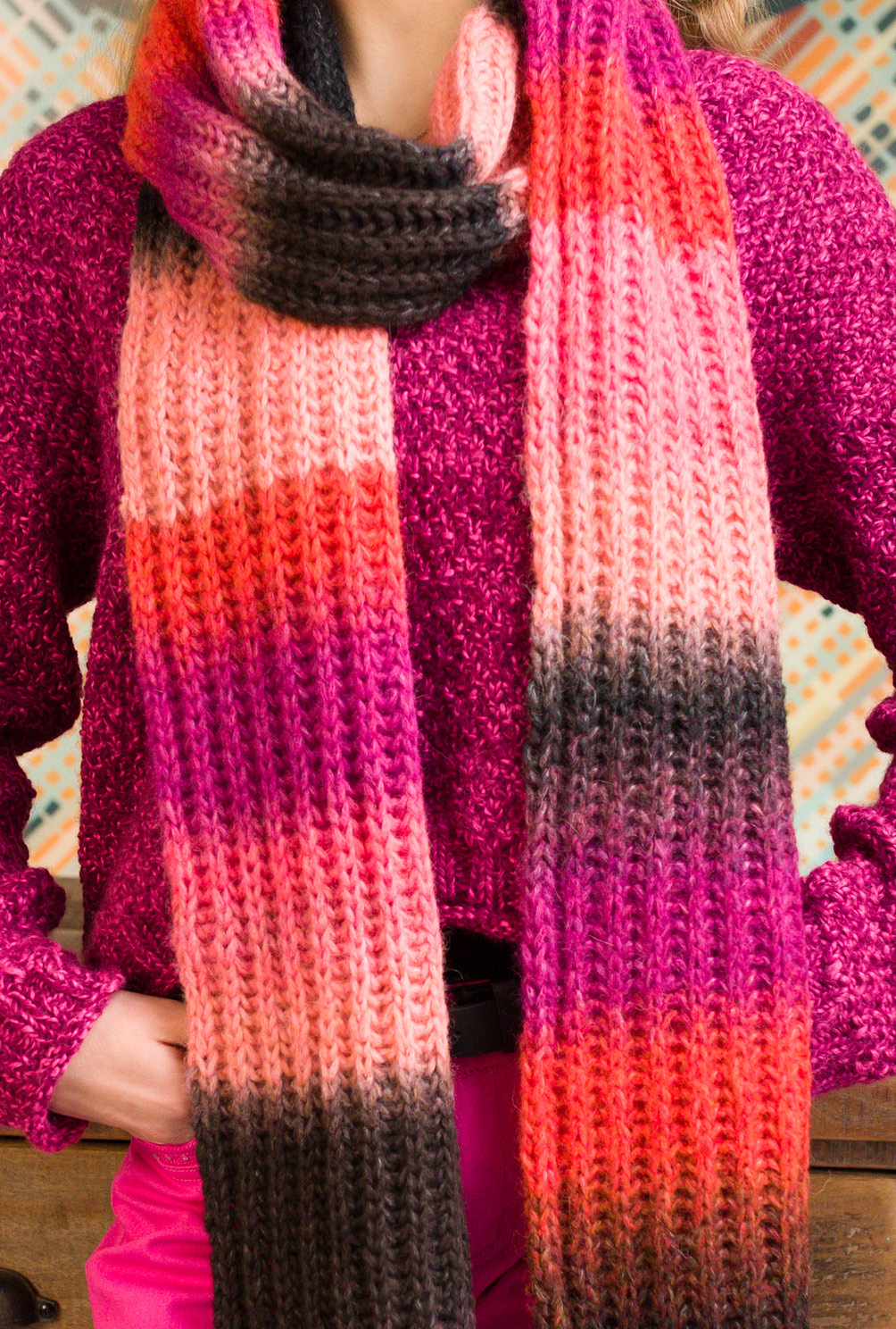 Strickset Enja - Schal in changierender Farbe