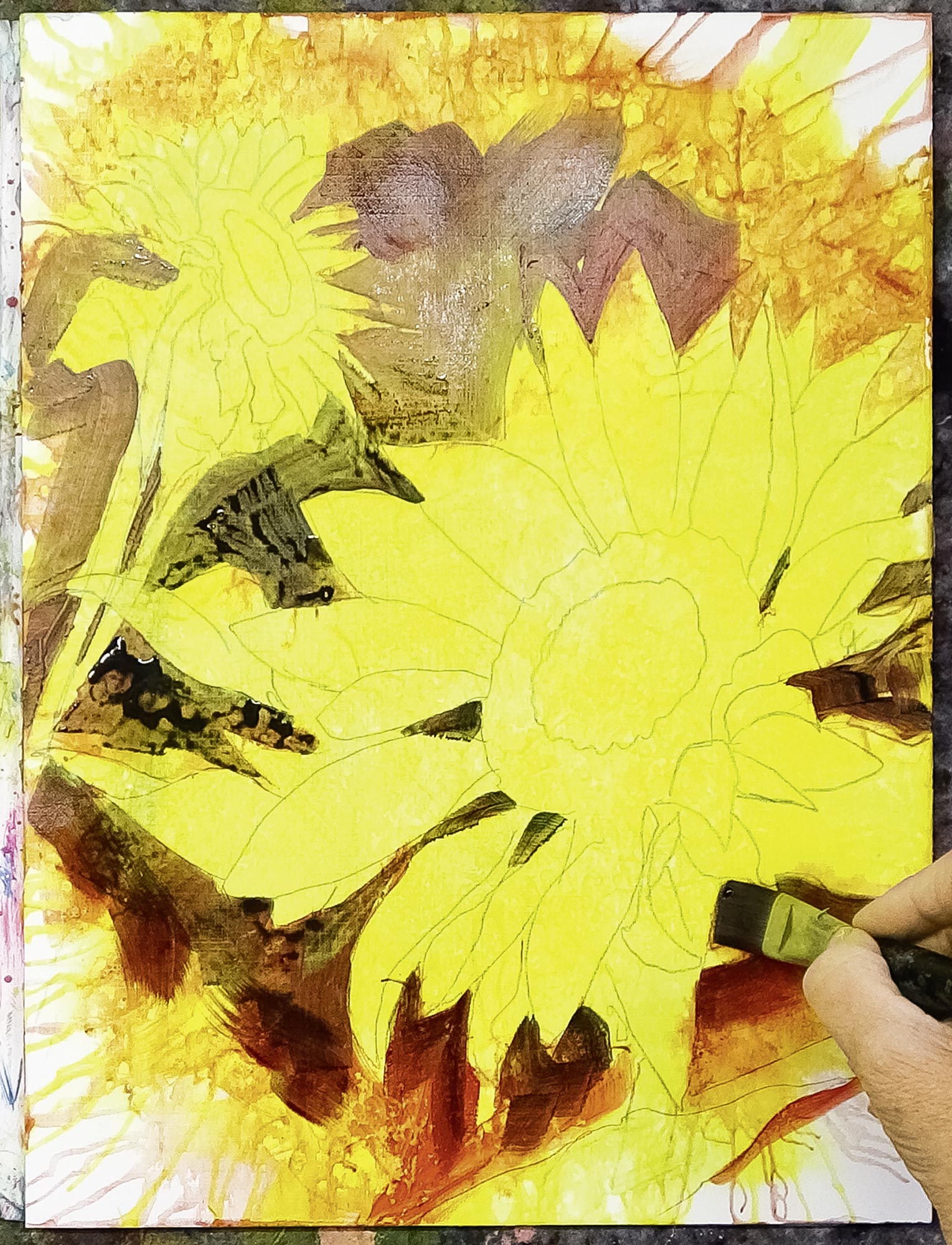 Live-Malschule "Sonnenblume" mit Anja Gensert Live-Malschule "Sonnenblume" mit Anja Gensert