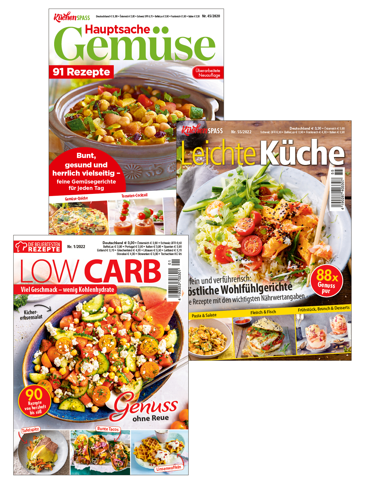 Koch Bundle KBu08/23: Küchenspaß 20 045 + 22 055 + Die beliebtesten Rezepte 22 001
